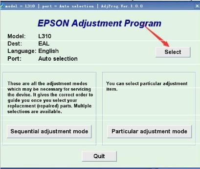 爱普生epson l455清零软件