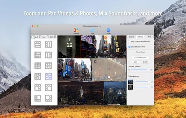 PhotoVideoCollage Mac版下载 PhotoVideoCollage for Mac(视频和图片拼贴软件) V2.0 苹果电脑版