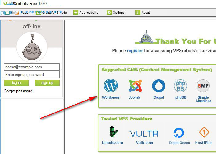 VPSrobots(一站式网站管理软件) 1.0 官方版
