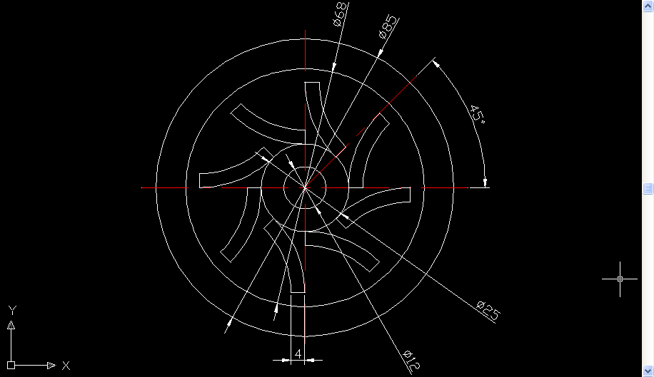CAD怎么画风叶轮零件平面图?