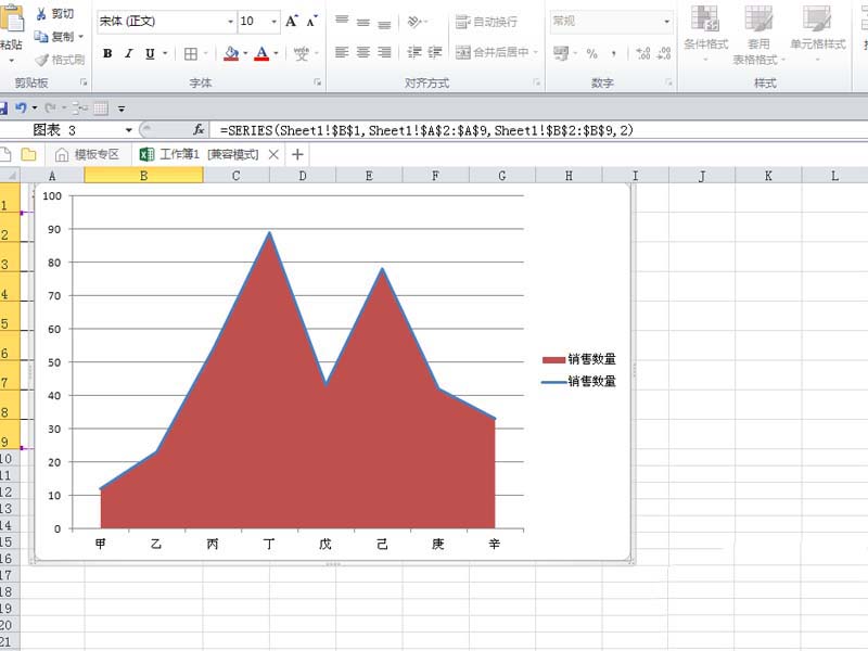 excel表格怎么制作面积折线图?