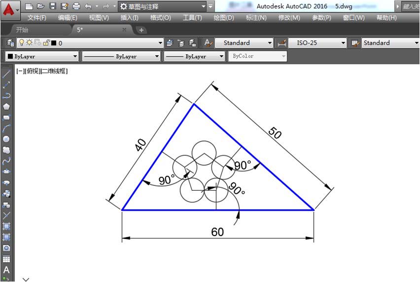 cad怎么绘制三角形内嵌花朵的图形?
