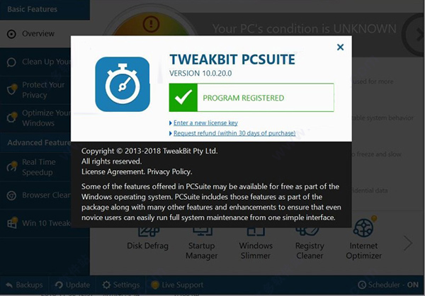 TweakBit PCSuite 10破解版下载 TweakBit PCSuite(电脑系统清理) v10.0.20.0 特别版(附破解教程+破解补丁)