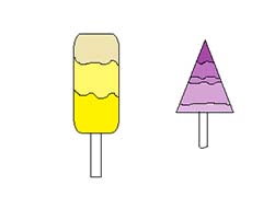 画图工具怎么画彩色的冰棒? 画图工具画冰棒图形的教程