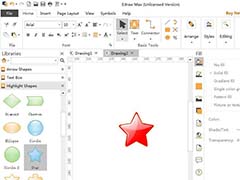 Edraw Max亿图图示怎么画红色的红五星?