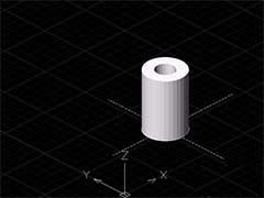 CAD怎么绘制三维立体的空心圆柱?