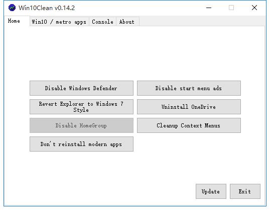 Win10Clean(win10精简程序)V0.14.2 绿色免费版