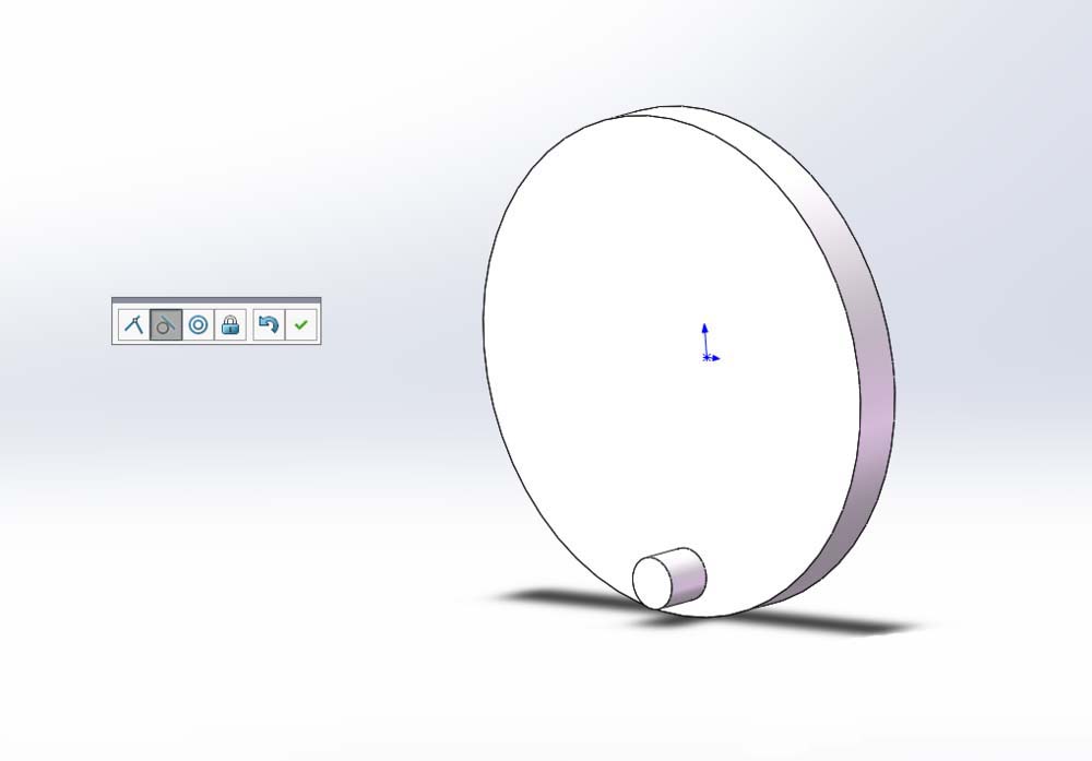 1,先画一个扁圆柱, 圆柱外径等于齿轮节圆直径.