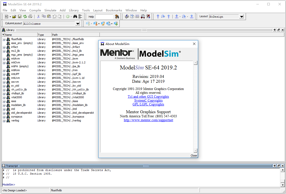 Mentor Graphics ModelSim SE 2019.2破解版