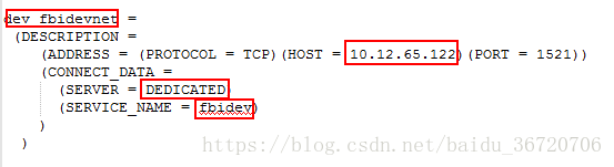 PLSQL配置远程Oracle数据库连接的示例代码”
