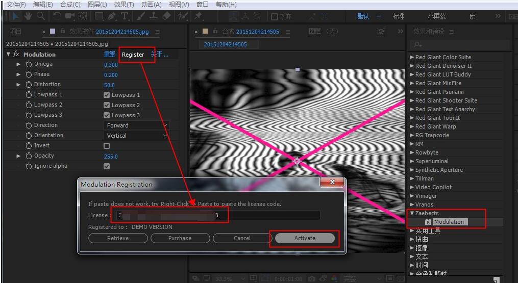 ae特效插件下载 信号滤波调制视觉特效AE插件AEscripts Modulation v2.1 免费激活版(附注册码)