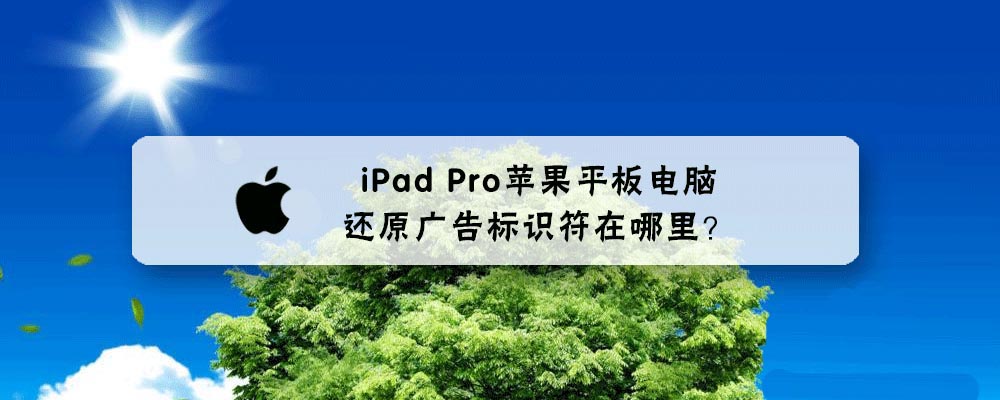 iPad Pro平板怎么还原广告标识符?”