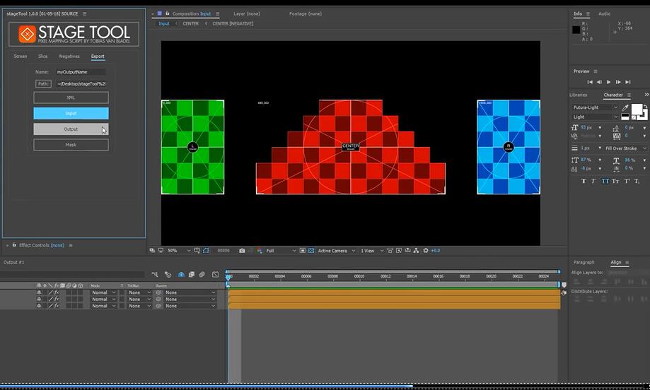 AE脚本插件下载 LED大屏幕VJ素材映射对齐AE脚本AEscripts stageTool V1.4 免费版 + 使用教程