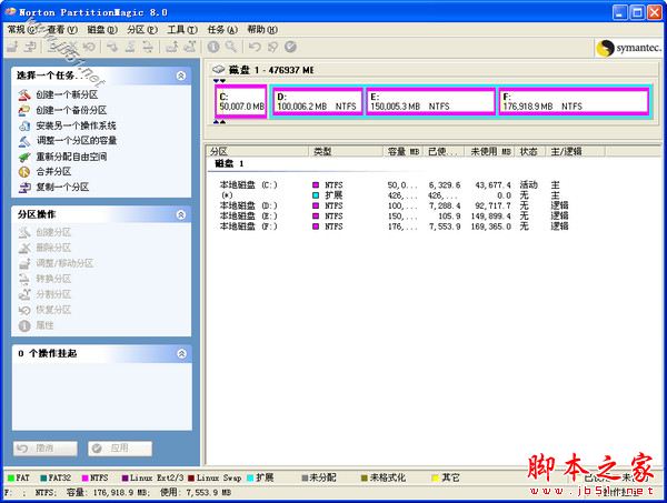 Norton PartitionMagic下载 Norton PartitionMagic 硬盘分区管理工具 v8.05 (Build 1371) 简装汉化版