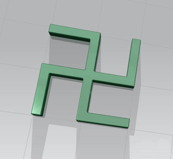0怎么建模三维立体佛门的万字标记?