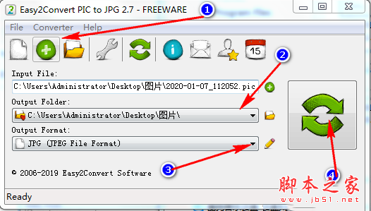 图片格式转换工具下载 Easy2Convert PIC to JPG(图片格式转换器) v3.1 免费安装版