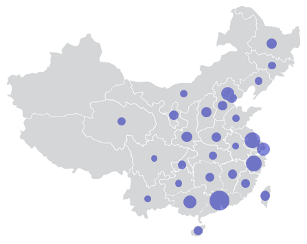 1,如圖1所示,假設數據是各省市某產品的銷售額,需要在一張中國地圖上