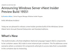 win10预览版19551今日发布 发首个Windows Server post-2004分支