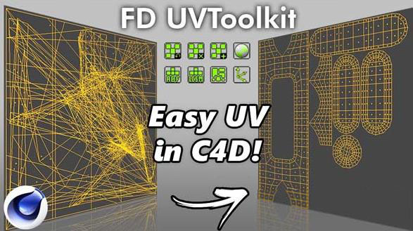 C4D UV插件下载 C4D快速展UV贴图插件FD UVToolkit 1.1 For Cinema 4D R19-R24 免费版(含教程)