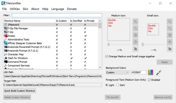 TileIconifier下载 TileIconifier(win10开始菜单美化工具) v2.2.6776 免装版 32/64位