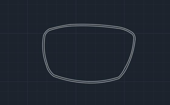 cad怎么绘制简笔画效果的眼镜? cad眼镜平面图的画法