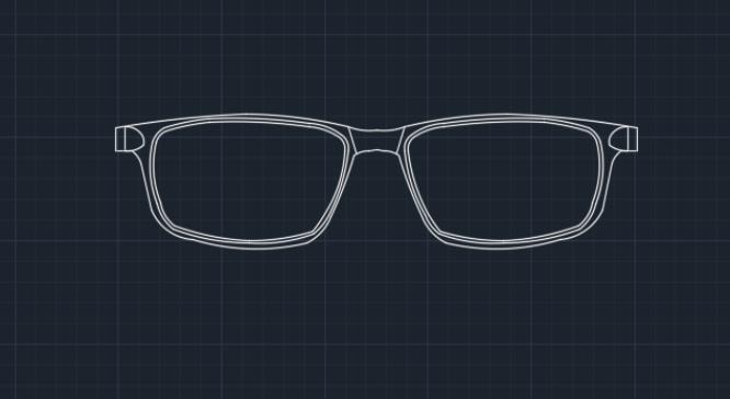 cad怎么绘制简笔画效果的眼镜? cad眼镜平面图的画法