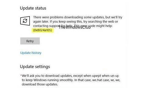 Win10系统更新失败提示错误代码0x8024a105如何处理
