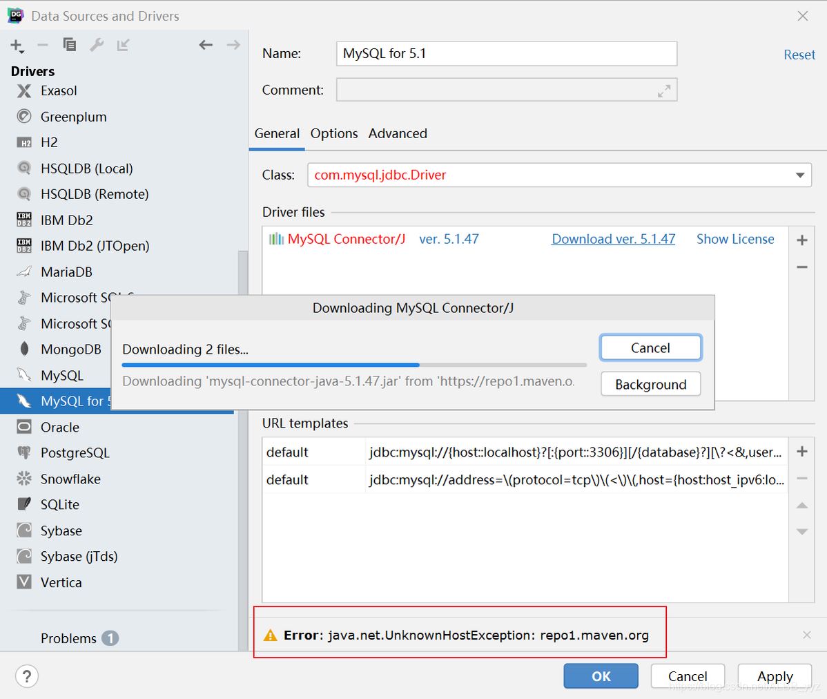 Datagrip2020下载MySQL驱动失败的问题”