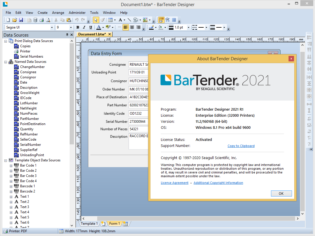 BarTender 2022 R8 Enterprise v11.3.216048 中文免费版(附补丁+