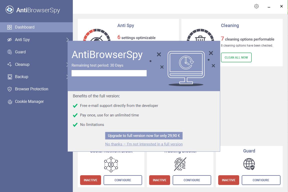 AntiBrowserSpy 2022下载 Abelssoft AntiBrowserSpy 2022(反间谍软件) v5.0.33279 免费安装版