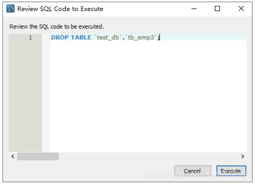 预览删除数据表的SQL脚本