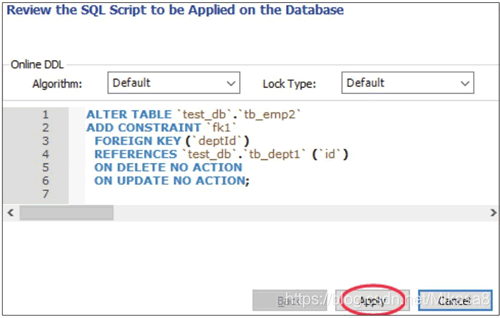 预览创建外键的SQL脚本