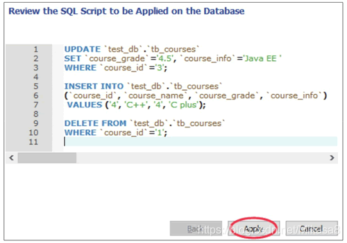 預覽修改表內容的SQL腳本
