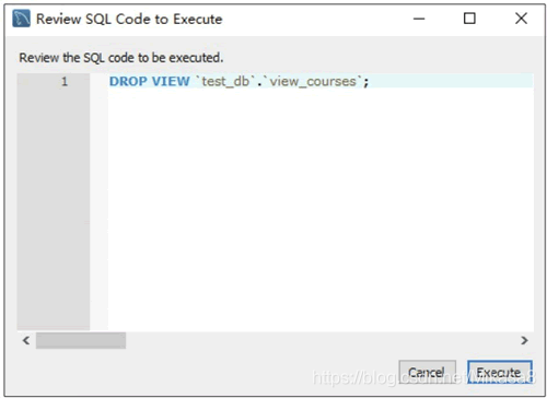 預覽刪除視圖的SQL腳本