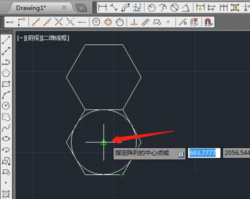 CAD2014怎么实现环形阵列六边形? CAD画蜂窝图形的技巧