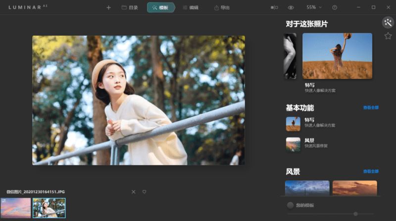 Skylum Luminar AI汉化激活版下载 AI人工智能图片处理Skylum Luminar AI v1.5.2.9383 x64 中文破解版