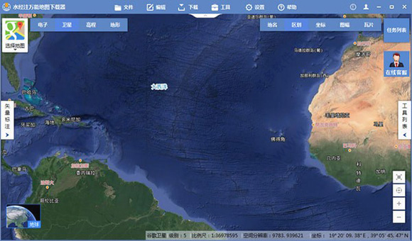 地图下载器 水经注谷歌地表地形图下载器 v3.1 中文免费安装版 下载-
