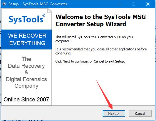MSG邮件格式转换器 SysTools MSG Converter v7.0 安装破解版 附激活教程