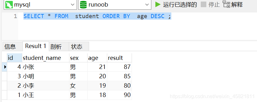 MySQL 聚合函数排序”