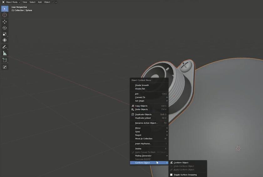 Blender插件下载 Blender表面贴合包裹插件 Conform Object V1.3.1 for Blender2.9+ 免费版(含教程)