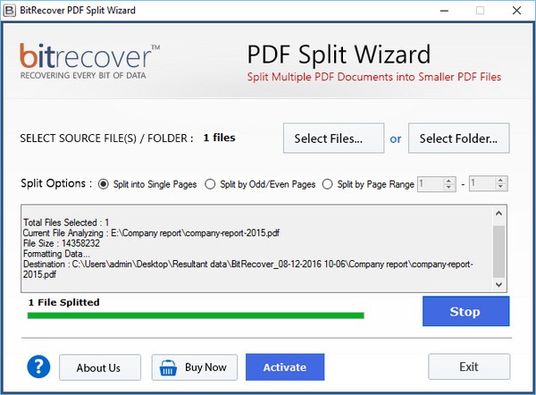 PDF拆分工具下载 BitRecover PDF Split Wizard(PDF拆分工具) v3.0.0 官方安装版