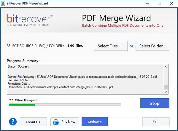 PDF合并工具下载 BitRecover PDF Merge Wizard(PDF合并工具) v3.2.0 官方安装版