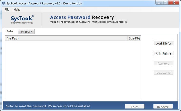 密码恢复工具下载 SysTools Access Password Recovery(Access数据库密码恢复工具) v6.0 免费安装版