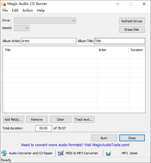 Magic Audio CD Burner下载 Magic Audio CD Burner(cd刻录工具) v1.4.3 免费安装版