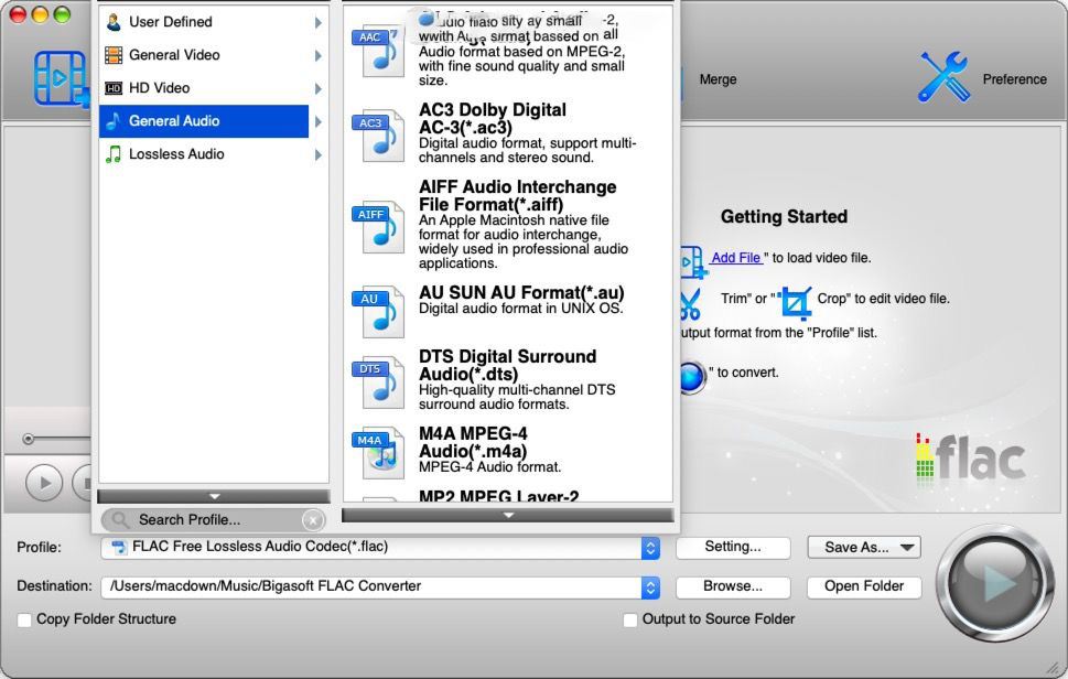 flac格式转换器Mac破解版下载 FLAC文件转换器Bigasoft FLAC Converter for Mac v5.7.0.8427 中文激活版