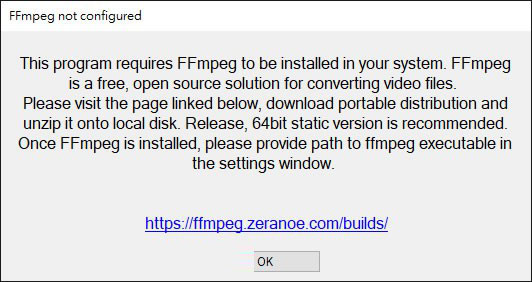 FFmpeg解压缩后，放到与Simple Video Cutter相同文件夹内