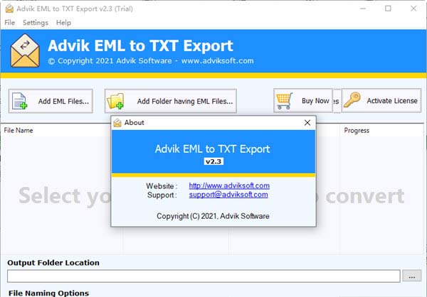 Advik EML to TXT Export