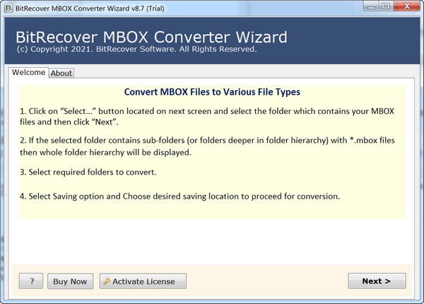 BitRecover MBOX Converter Wizard下载 BitRecover MBOX Converter Wizard(MBOX邮件转换软件) v8.7.0 官方安装版