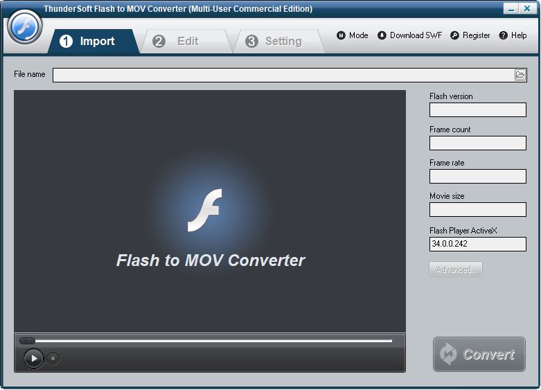 ThunderSoft Flash to MOV Converter激 Flash转MOV ThunderSoft Flash to MOV Converter破解补丁 v4.9 附图文激活教程