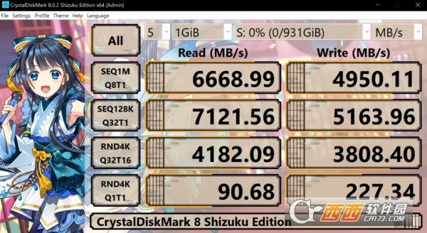 CrystalDiskMark下载 CrystalDiskMark水晶雫版 v8.17.6 Shizuku版(附使用教程)